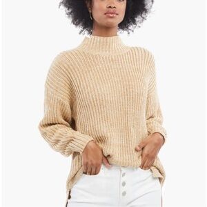 Able Rose Relaxed Sweater Tunic Mockneck Marled Organic Cotton Knit